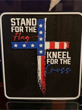 Patriotic Cross Wall Art - "Stand for the Flag, Kneel for the Cross"